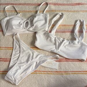 Small + No Tag - NWT/OT - L*space - White Bikini Swim Trio